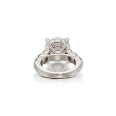 5 Carat Round Brilliant Statement Brilliant White 14K White Gold Diamond Ring