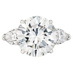 5 Karat Rund Brillant Statement Brillant Weiß / D Farbe SI Diamantring