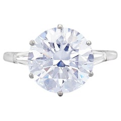 5 Carat Round Brilliant Statement Brilliant White / D color VS 14K White Gold