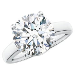 5 Carat Round Brilliant Statement Brilliant White / J color VS 14K White Gold