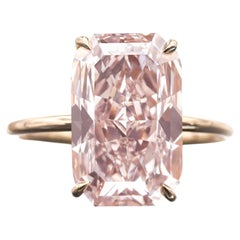 5 Carat Round Brilliant Statement Fancy pink  Diamond Ring Sunlit Royal Radiance