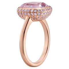 5 Carat Cushion Fancy pink Brilliant Statement Fancy  Color 14K Diamond Ring