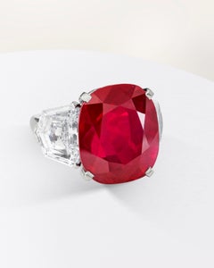5 Carat Cushion Brilliant Statement Ruby Red  Refined Grandeur Ring