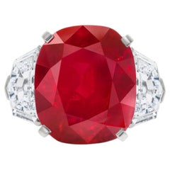 5 Carat Cushion Brilliant Statement Ruby Red  Refined Grandeur Ring