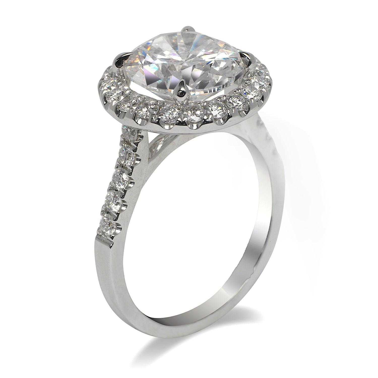 5 Carat Round Cut Diamond Engagement Ring EGL Certified E VS2 In New Condition For Sale In New York, NY