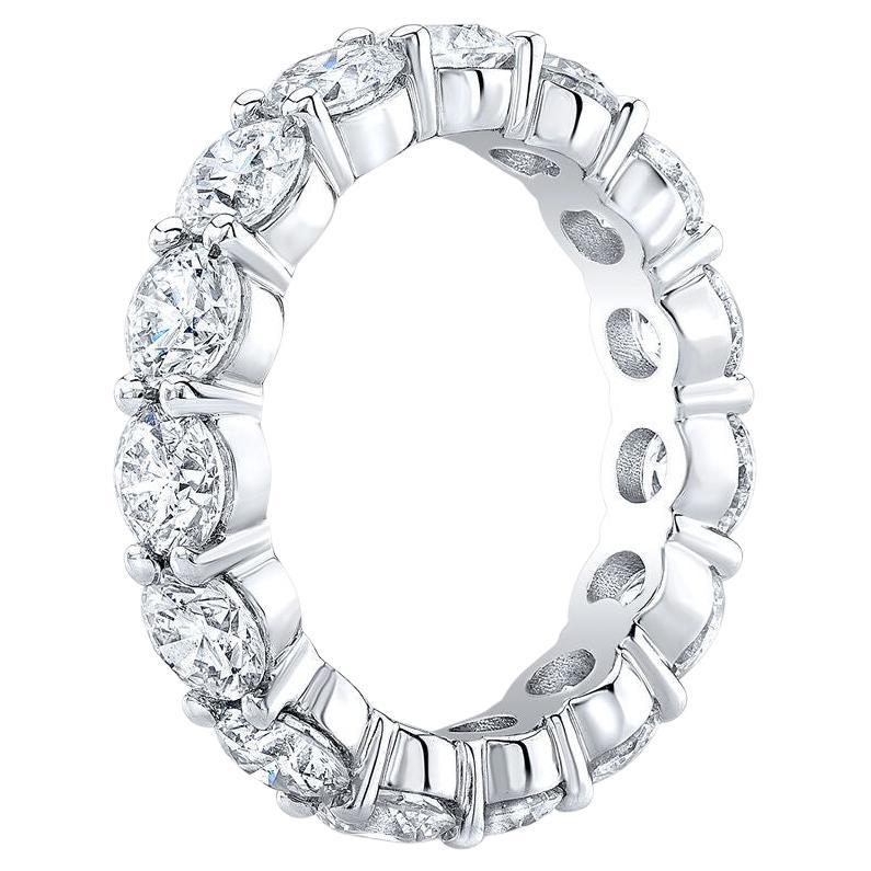 For Sale:  5 Carat Round Eternity Band G Color SI1 Clarity Solid Platinum