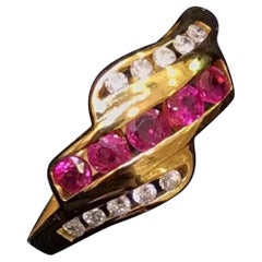 5 Carat Ruby Diamond Ring 18 Karat Yellow Gold