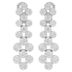 5 Carat SI Clarity HI Color Diamond Dangle Earrings 18 Karat White Gold Jewelry