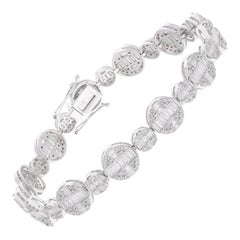 5 Carat SI Clarity HI Color Diamond Disc Tennis Bracelet 18 Karat White Gold 5 Carat SI Clarity HI Color Diamond Disc Tennis Bracelet 18 Karat White Gold