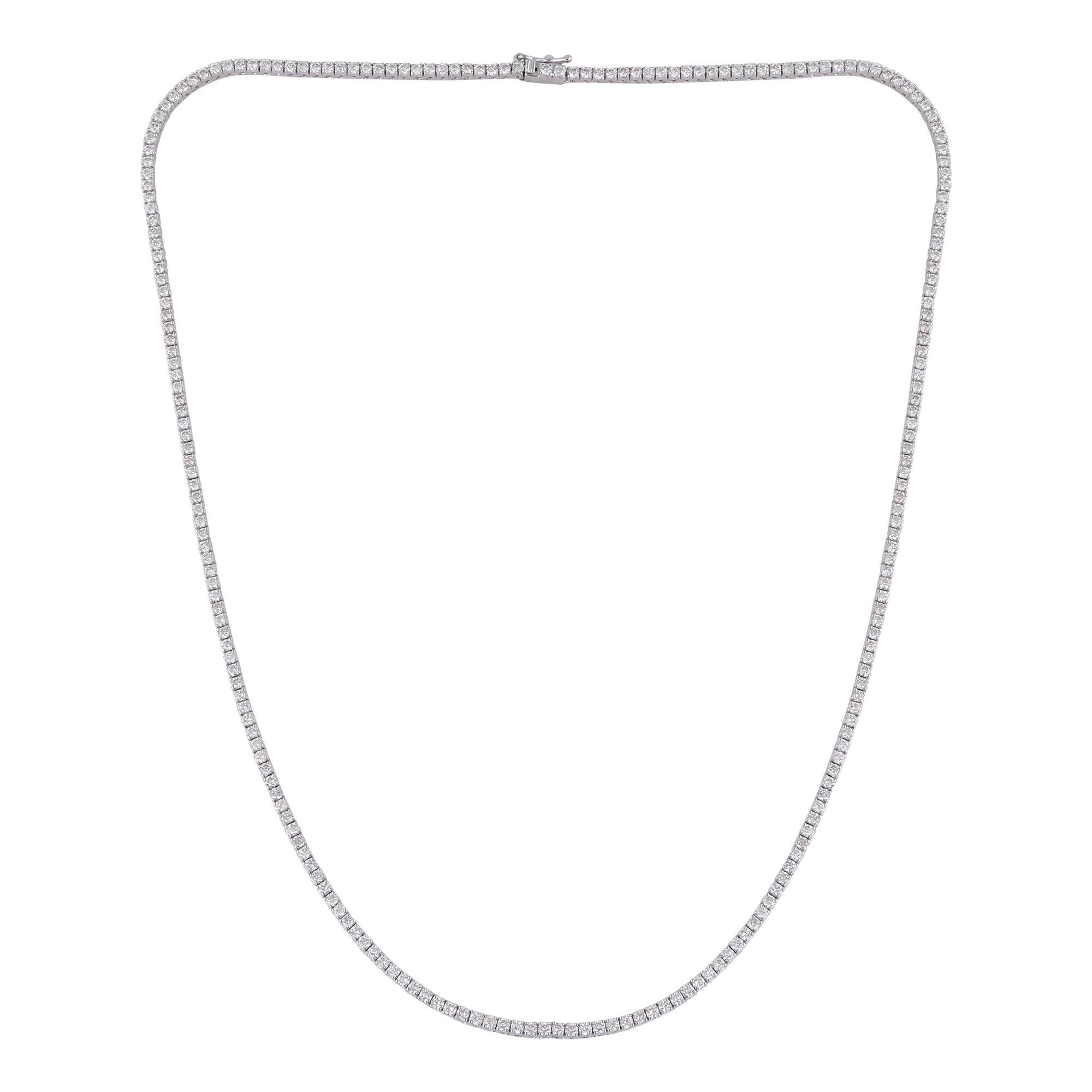 5.27 Carat SI Clarity HI Color Diamond Tennis Necklace 10k White Gold Jewelry