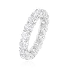 5 Carat SI/H Round Brilliant Cut Diamond Band Ring 14 Karat White Gold Jewelry