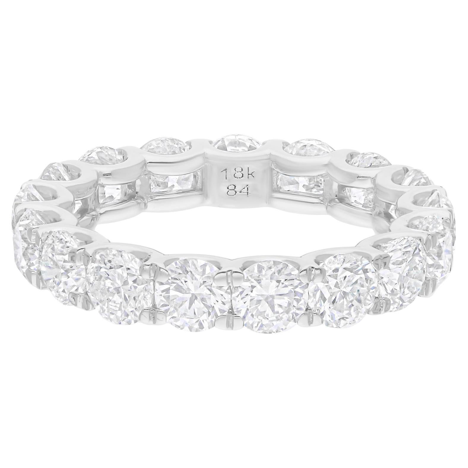 5 Karat SI/H Ring aus 14 Karat Weißgold mit rundem Diamanten im Brillantschliff