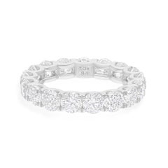 5 Carati SI/H Anello a Fascia con Diamante Taglio Brillante Rotondo Gioielli in Oro Bianco 18 Carati