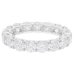 5 Carat SI/H Round Brilliant Cut Diamond Band Ring 18 Karat White Gold Jewelry