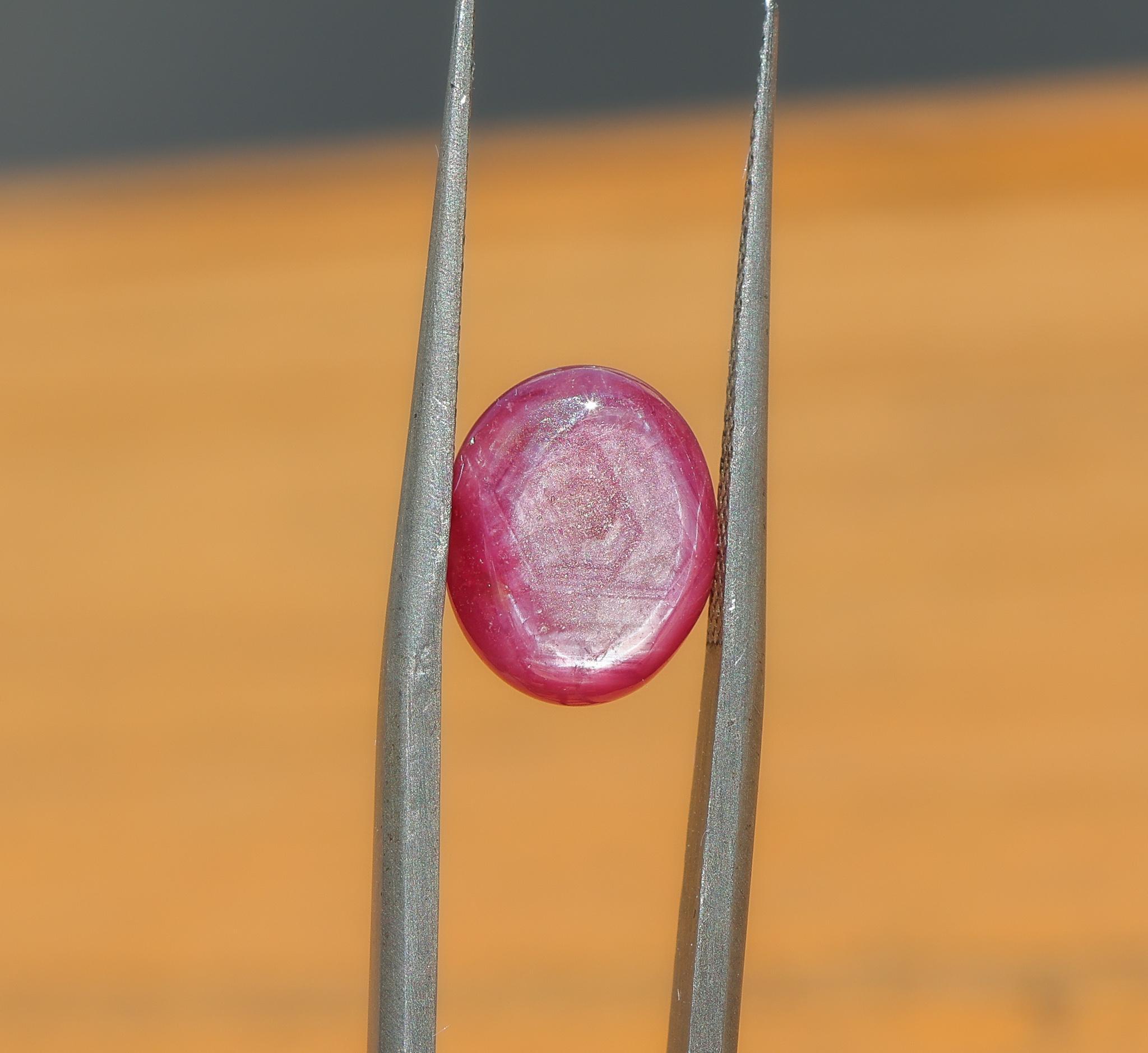 Art Deco 5 Carat Star Ruby Loose Gemstone Oval 10.4 x 8.4 mm