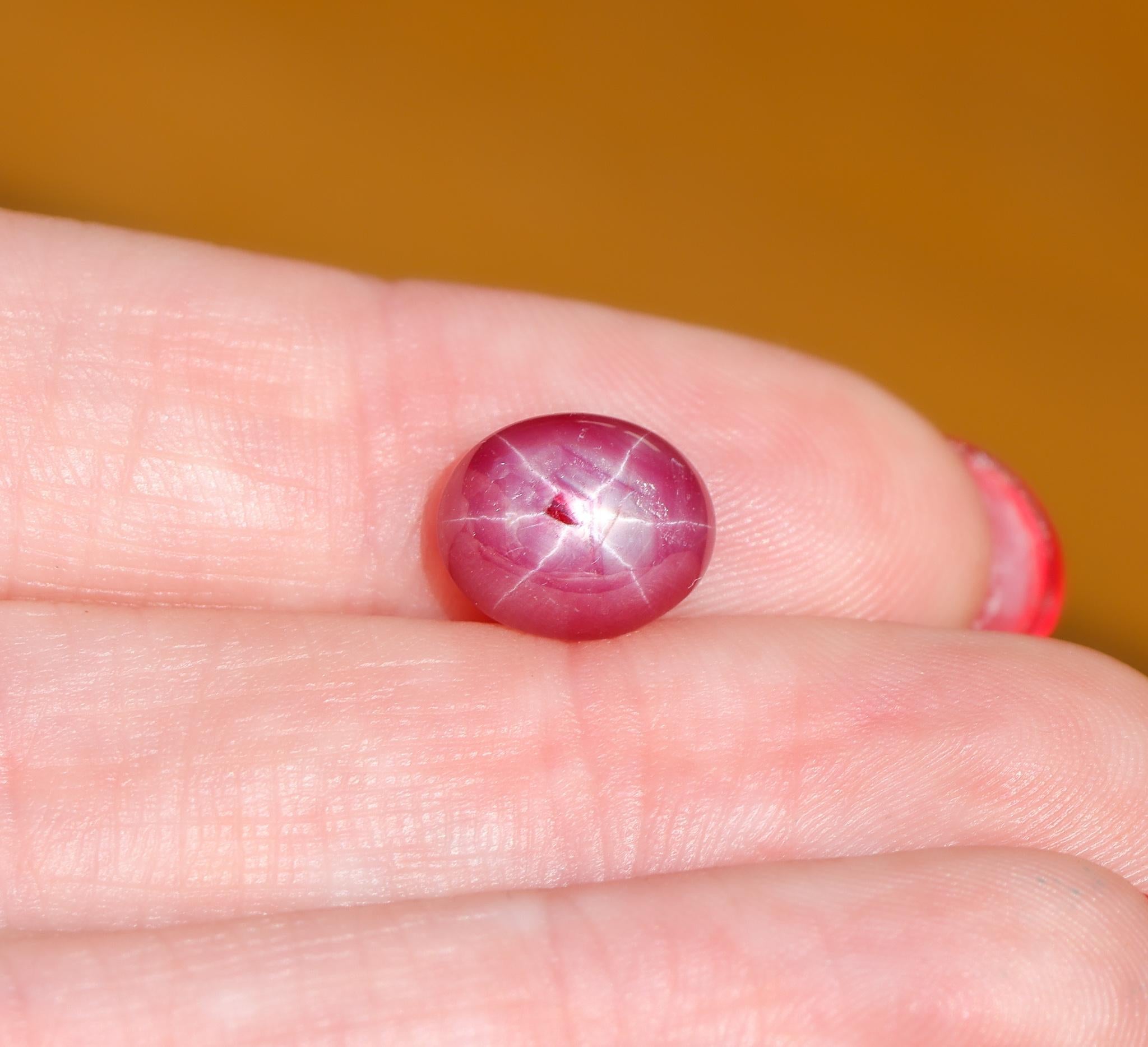 Women's 5 Carat Star Ruby Loose Gemstone Oval 10.4 x 8.4 mm