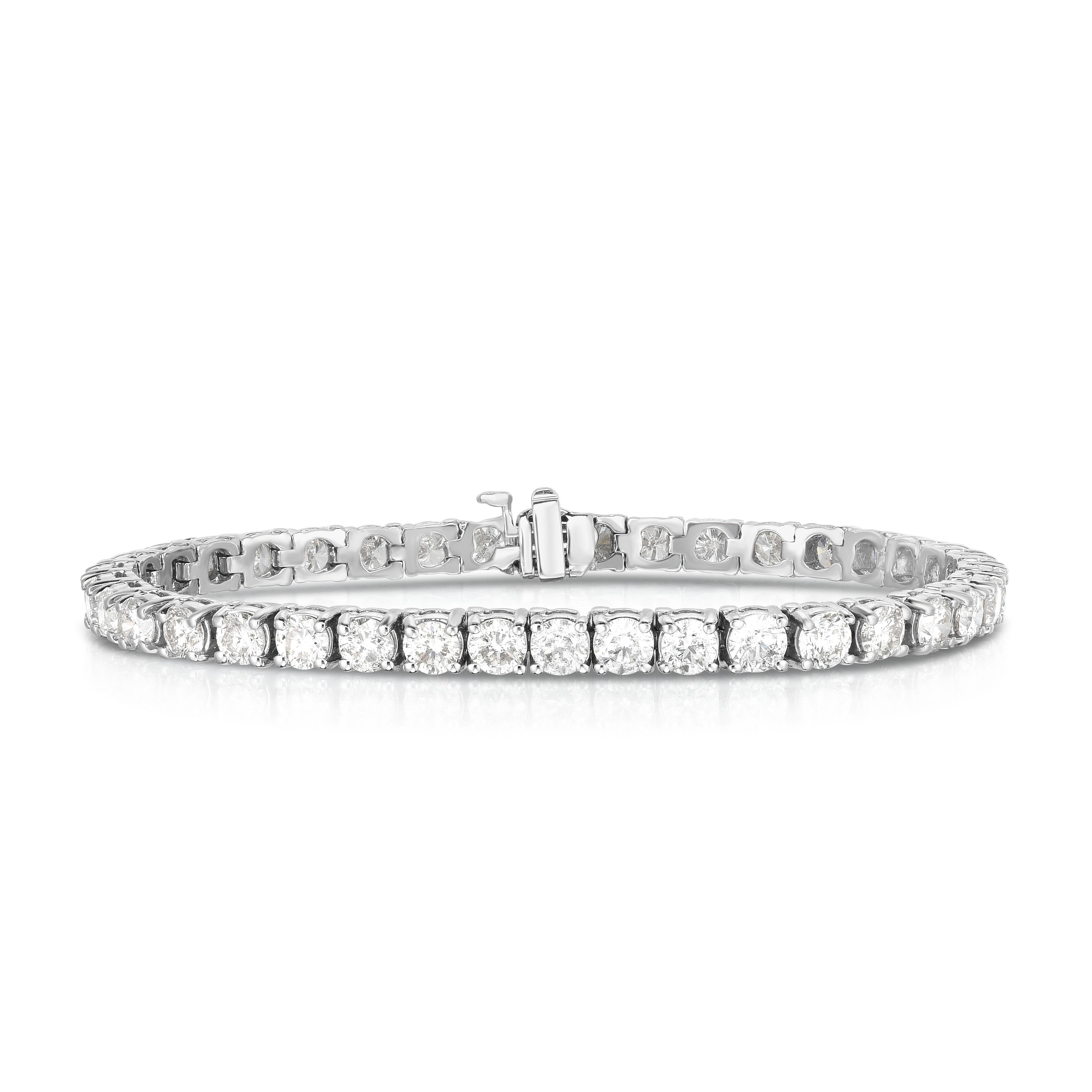 Women's or Men's 5 Carat Tennis Bracelet For Sale