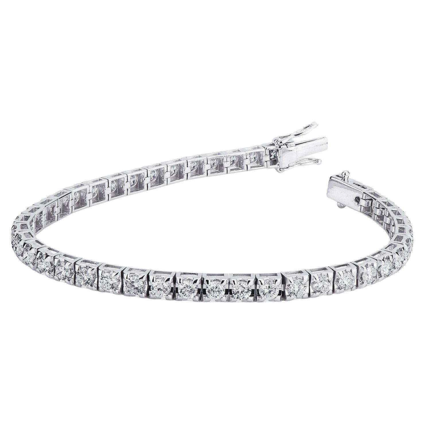 Bracciale Tennis 5 Carati in Oro Bianco