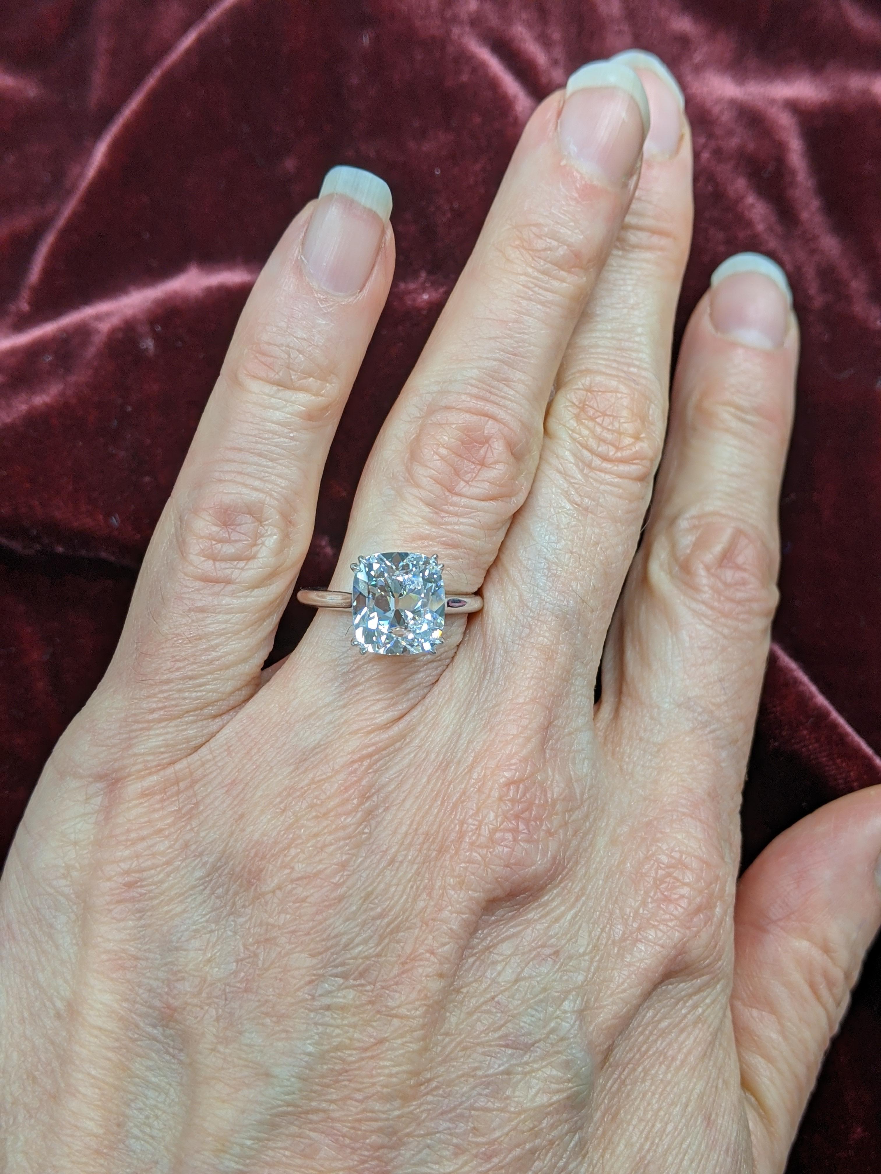 5 carat cushion cut diamond ring