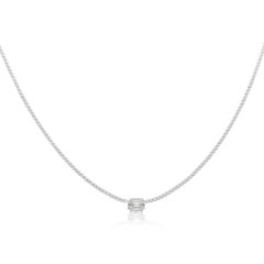 5 Carat White Gold Natural Diamond Tennis  Illusion Necklace in 14KT