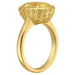 5 Karat Gelber Diamant Lünette Mosaik Statement Ring