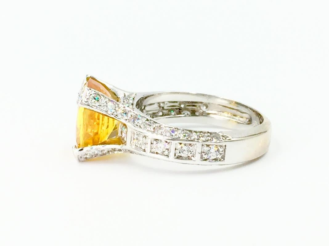 yellow sapphire white gold ring