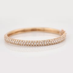 5 Carats Diamond 18K Rose Gold Vintage Bangle Bracelet