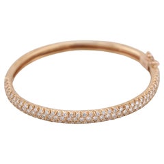 5 Carats Diamond 18K Rose Gold Vintage Bangle Bracelet
