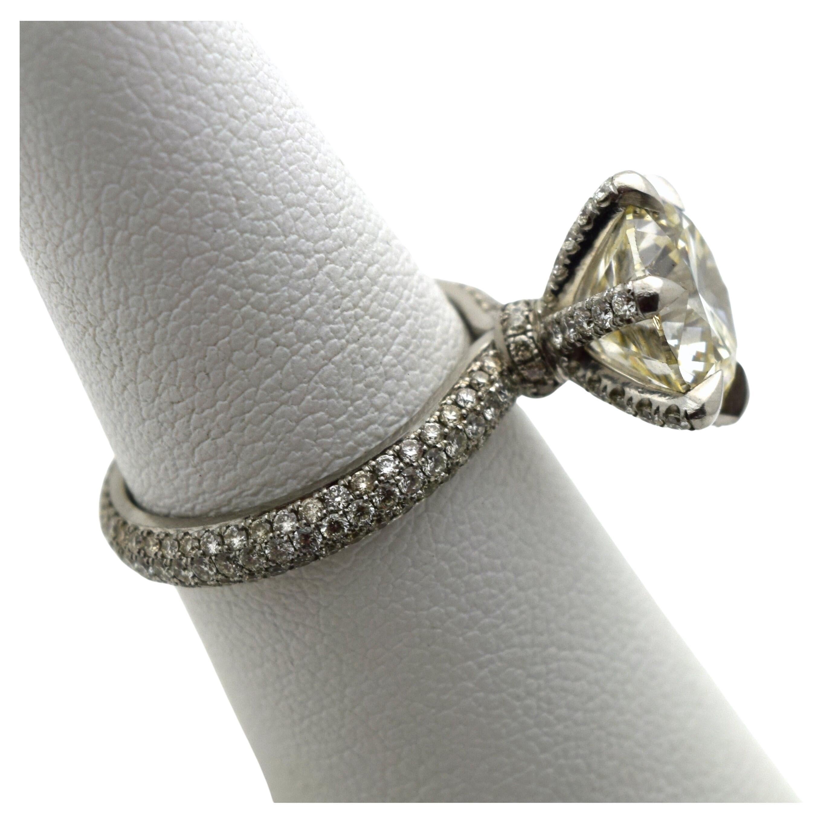5 carats Diamond ring 18KT gold engagement ring Moissanite engagement ring Pave