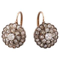 5 Carats Diamonds Antique French Earrings