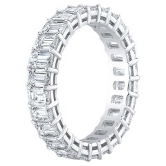 5 Karat Smaragdschliff Eternity-Ring U-Fassung F-G Farbe VS1 Reinheit 14k Gold