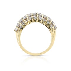 5 Carats Five Row Round Diamond Bombe Cocktail Ring, 18K
