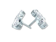 5 Carat Marquise and Pear Diamond Cluster Earrings Platinum