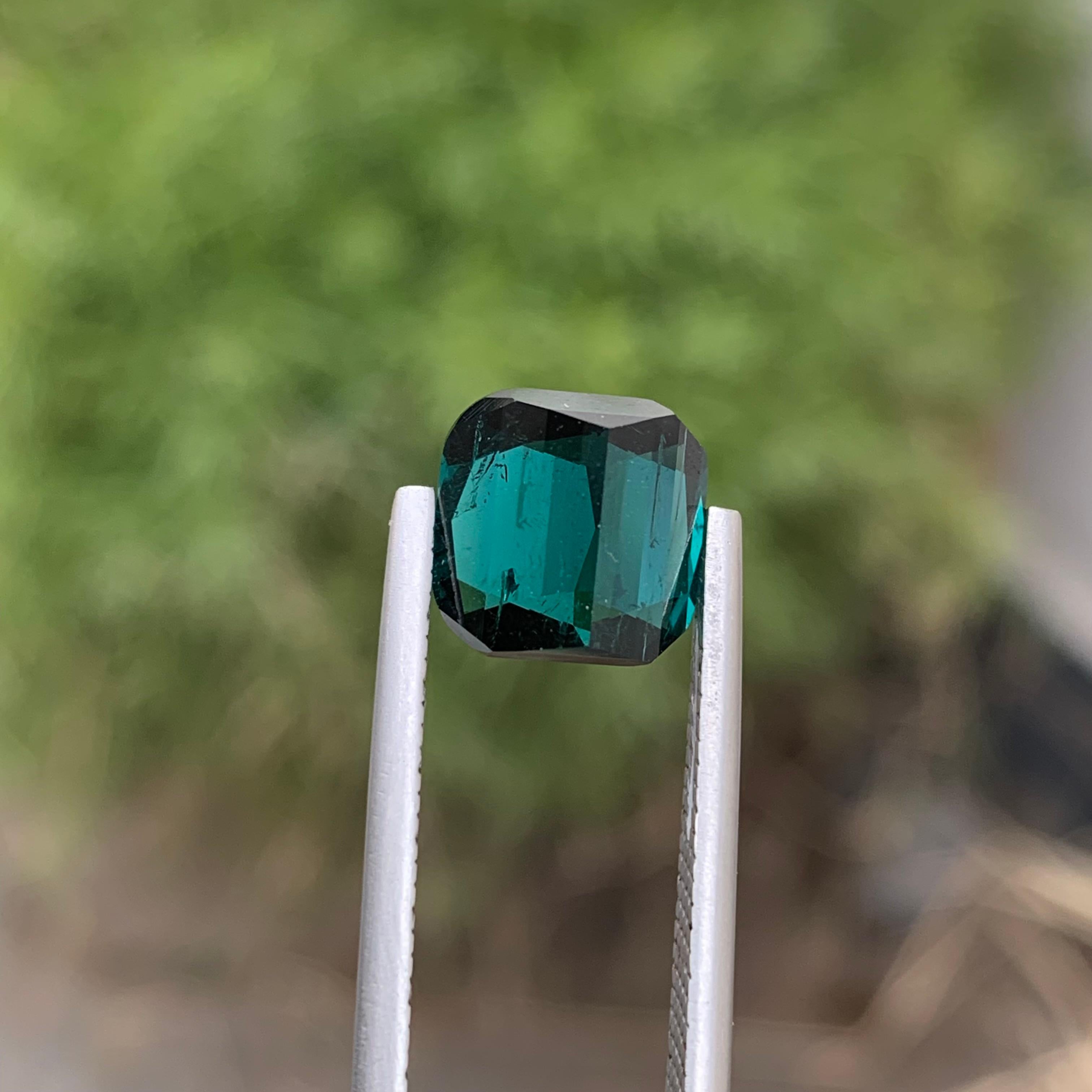 Cushion Cut 5 Carats Natural Loose Lagoon Tourmaline SI Included Clarity Ring Gemstone  For Sale