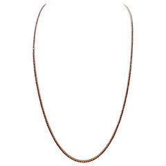 5 Carats Ruby Tennis Necklace 14 Karat Yellow Gold