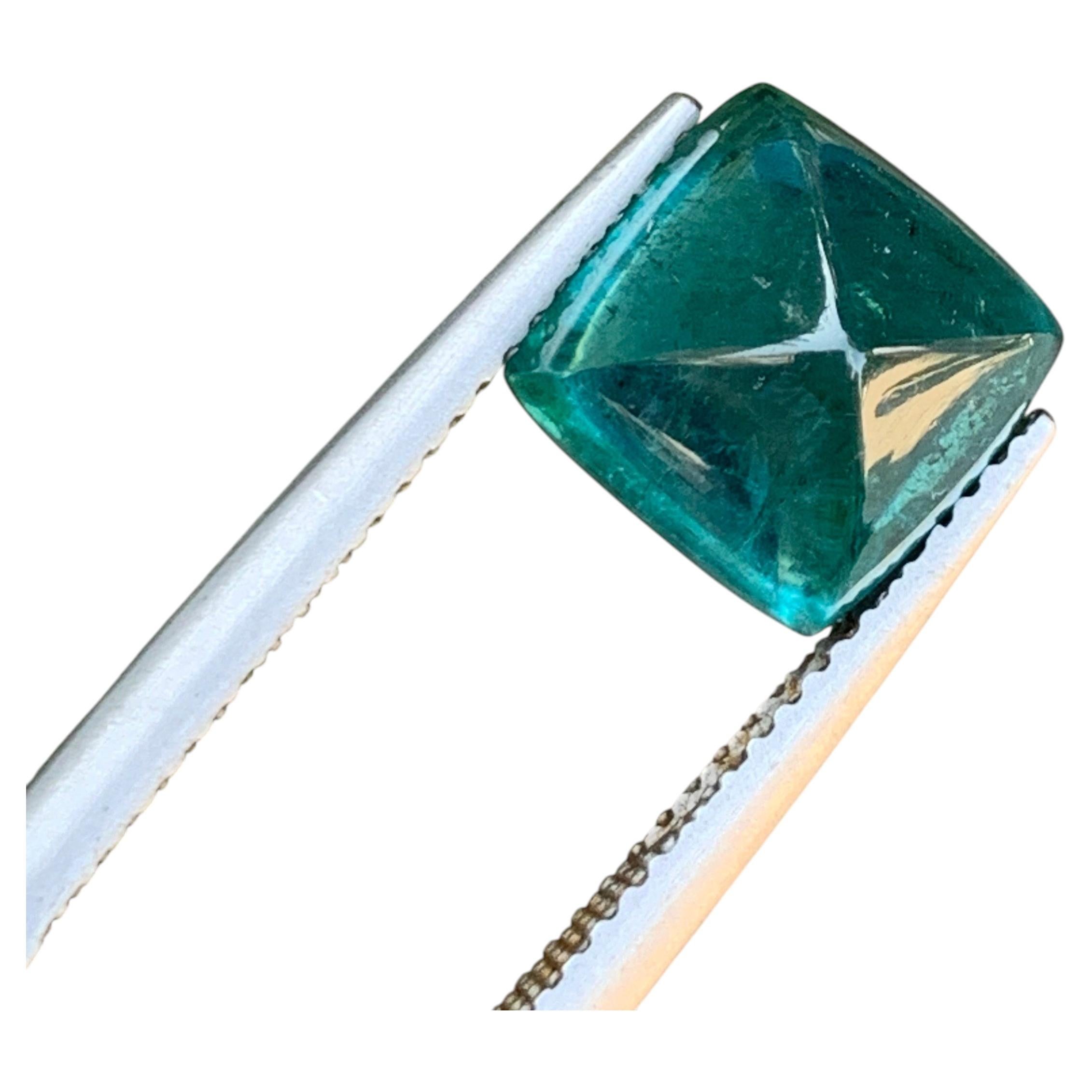 5 Carats Teal Blue Natural Tourmaline Sugarloaf Cabochon Gemstone for Jewellery