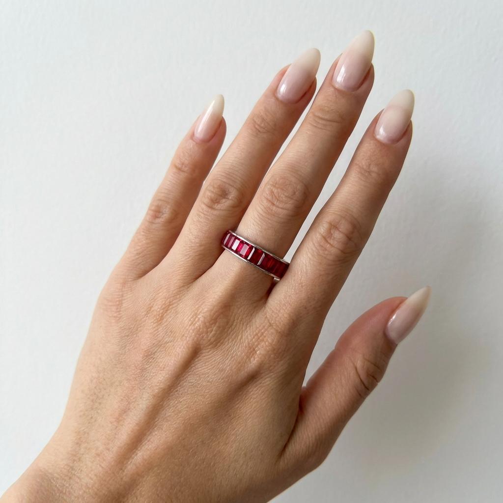 Van Cleef & Arpels 5 Ct. Platinum Ruby Band Ring - image 3