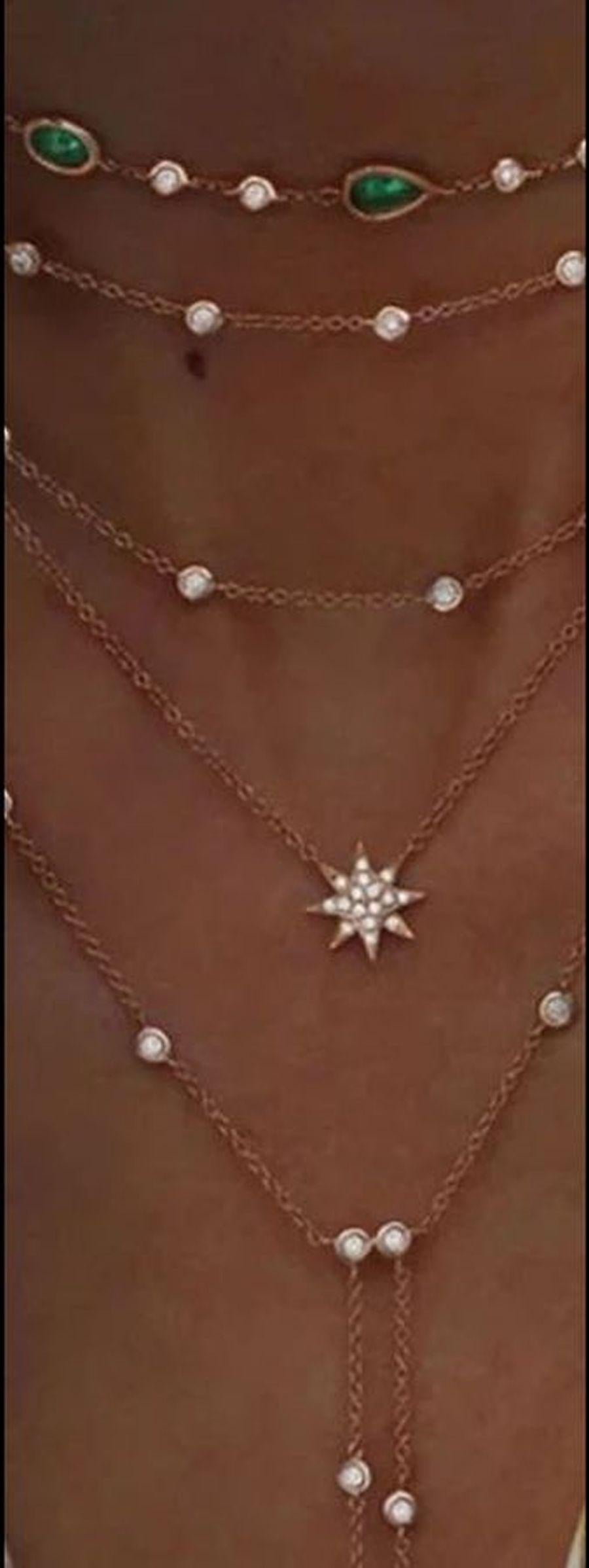 Collar Colgantes Vintage 5 Filas de Cristal en Cascada Tono Dorado Multicapa Modernista en venta