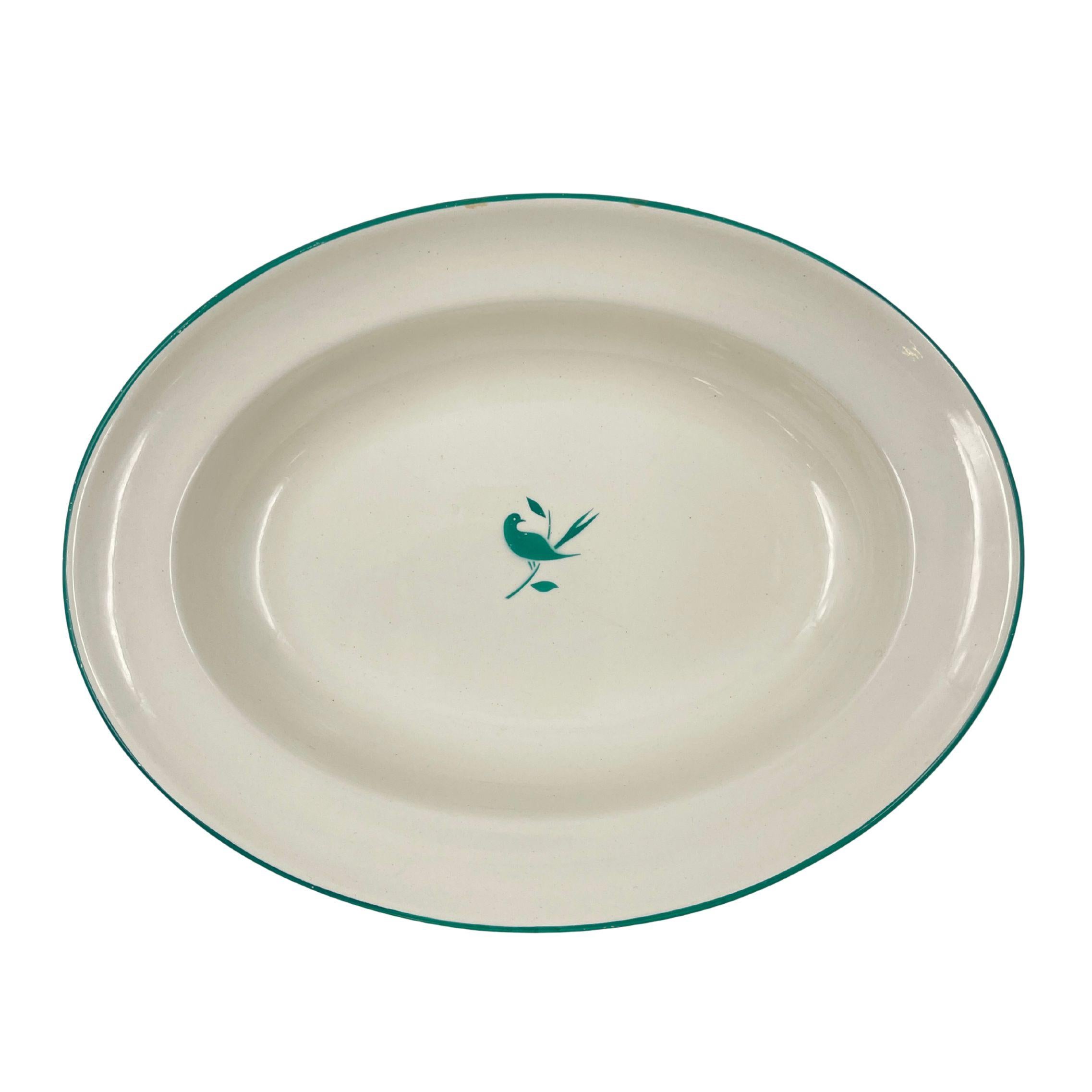 5 céramiques décorées d'un oiseau sur une branche, R. Ginori et G. Ponti, années 30/40 en vente 4