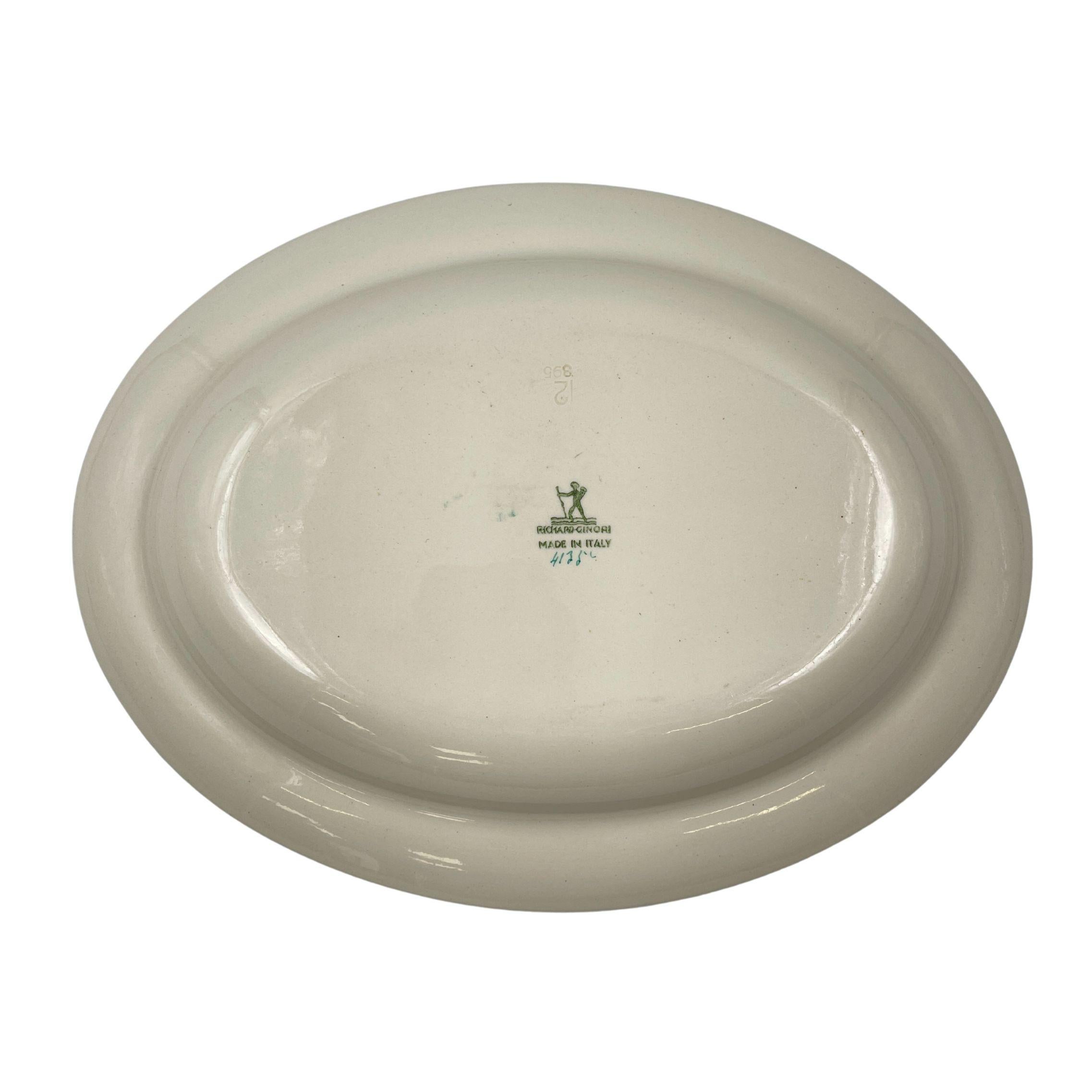 5 céramiques décorées d'un oiseau sur une branche, R. Ginori et G. Ponti, années 30/40 en vente 7