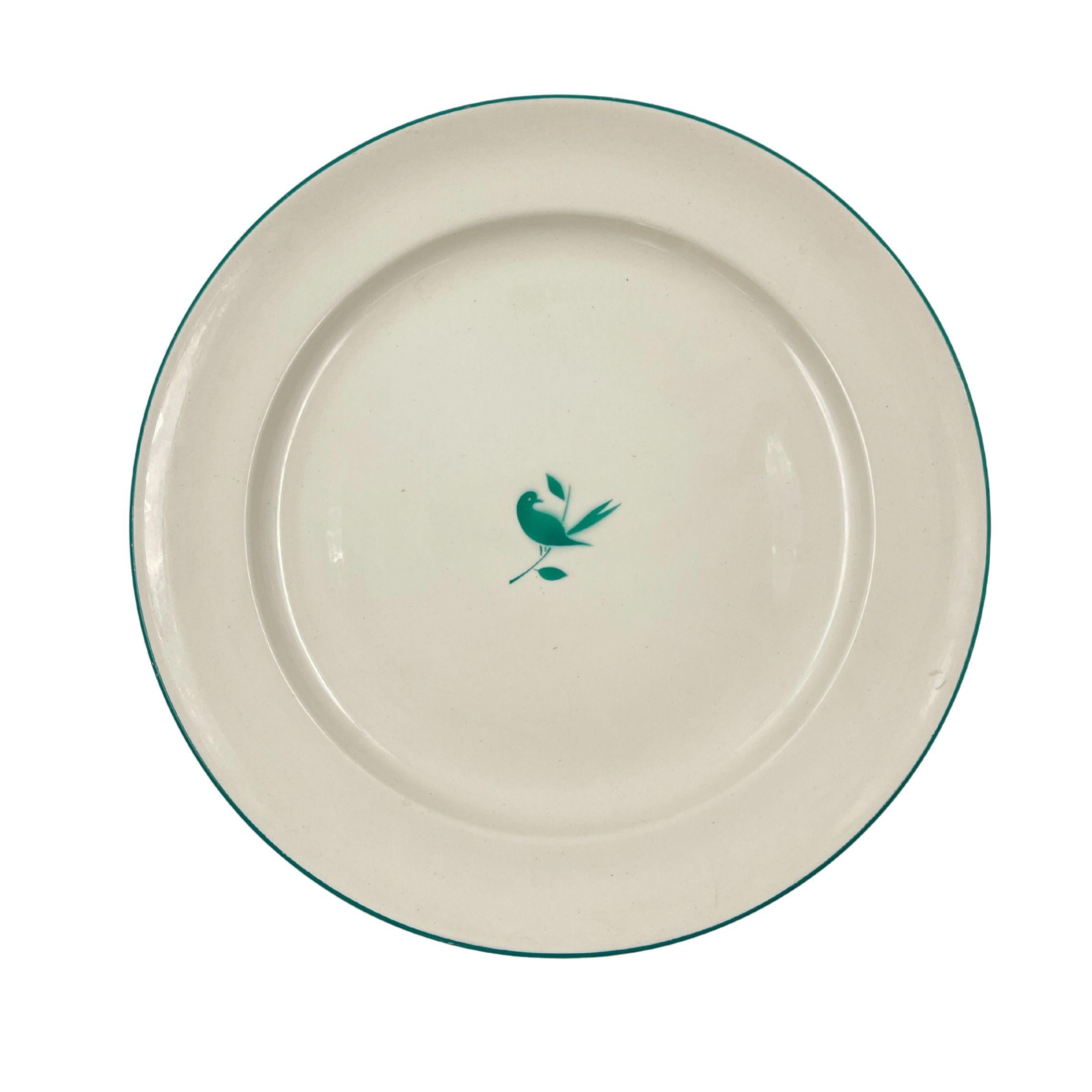 5 céramiques décorées d'un oiseau sur une branche, R. Ginori et G. Ponti, années 30/40 en vente 8