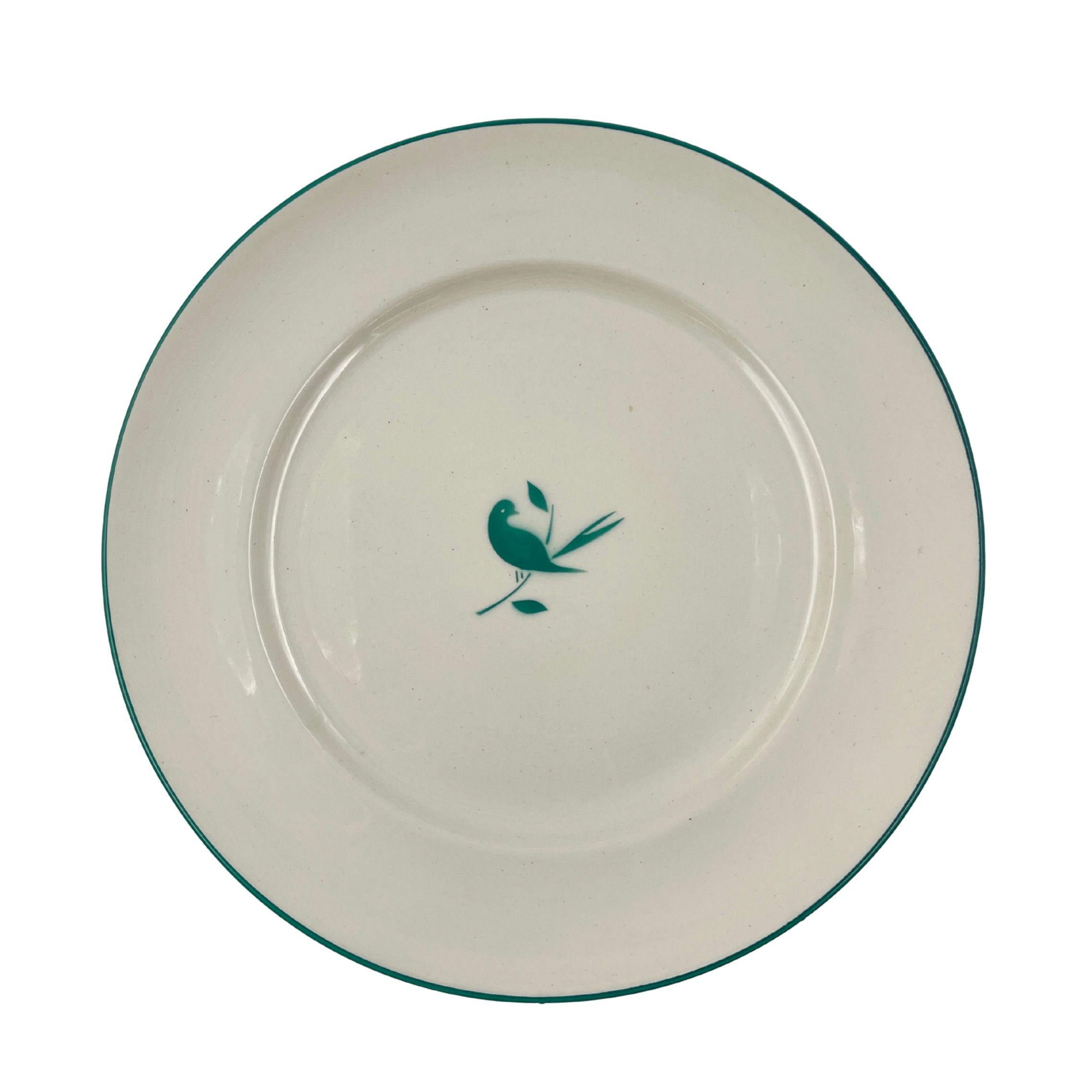 5 céramiques décorées d'un oiseau sur une branche, R. Ginori et G. Ponti, années 30/40 en vente 10