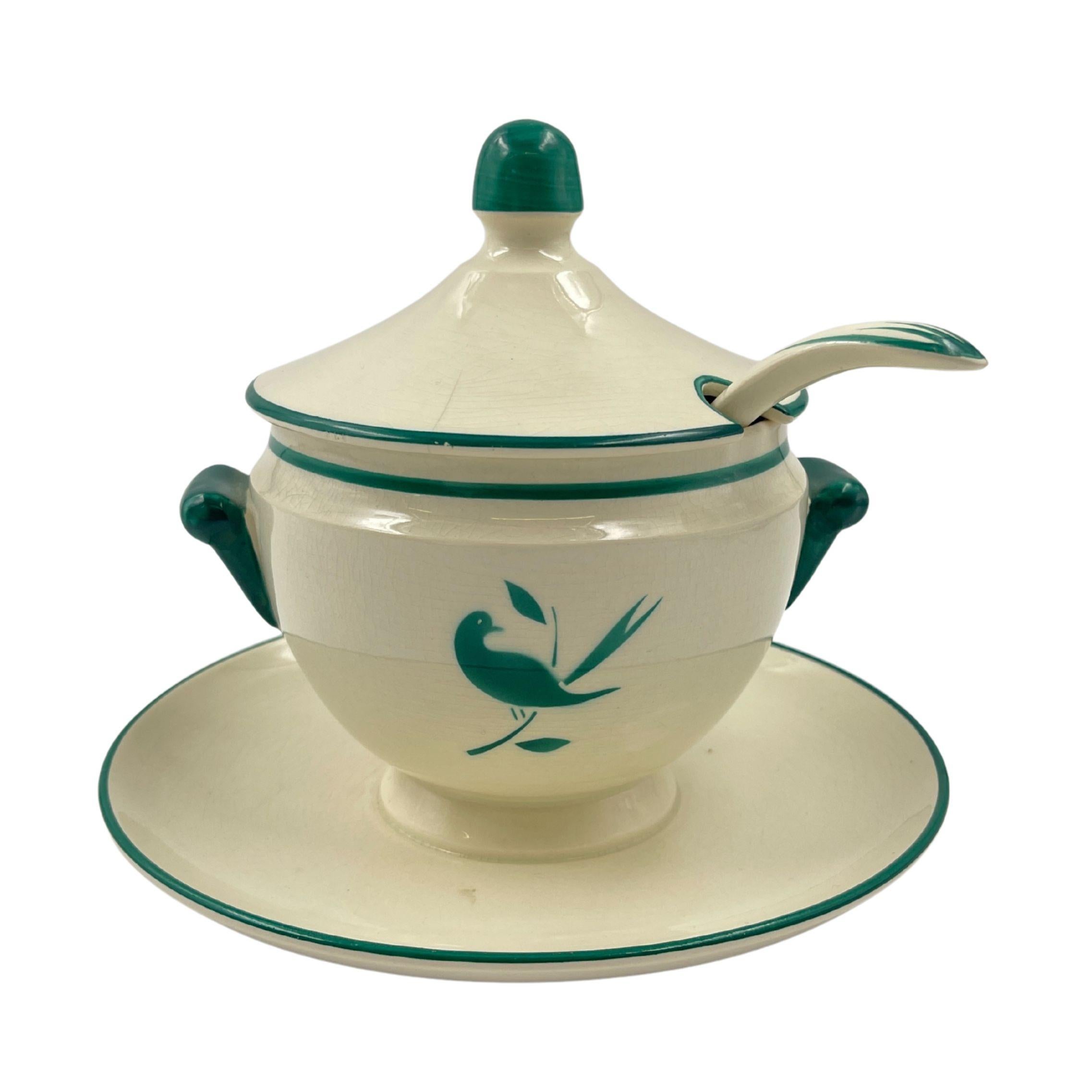 5 céramiques décorées d'un oiseau sur une branche, R. Ginori et G. Ponti, années 30/40 Excellent état - En vente à Vicenza, VI