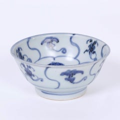5 Chinese Blue and White Porcelain Bowls from the Ship Wrecked "Tek Sing"