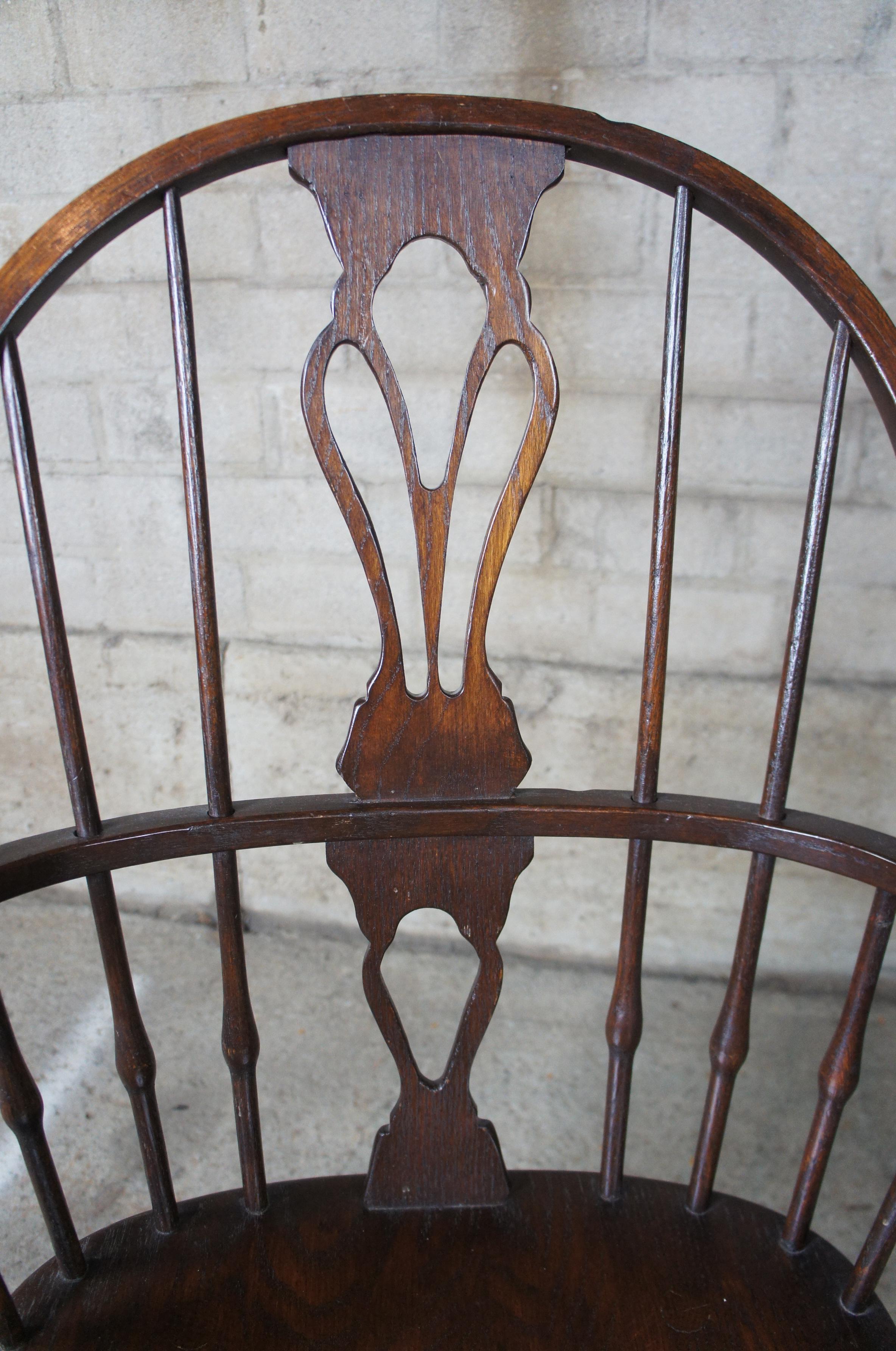 5 Colonial Cushman Stone House Collection English Windsor Oak Dining Chairs 3