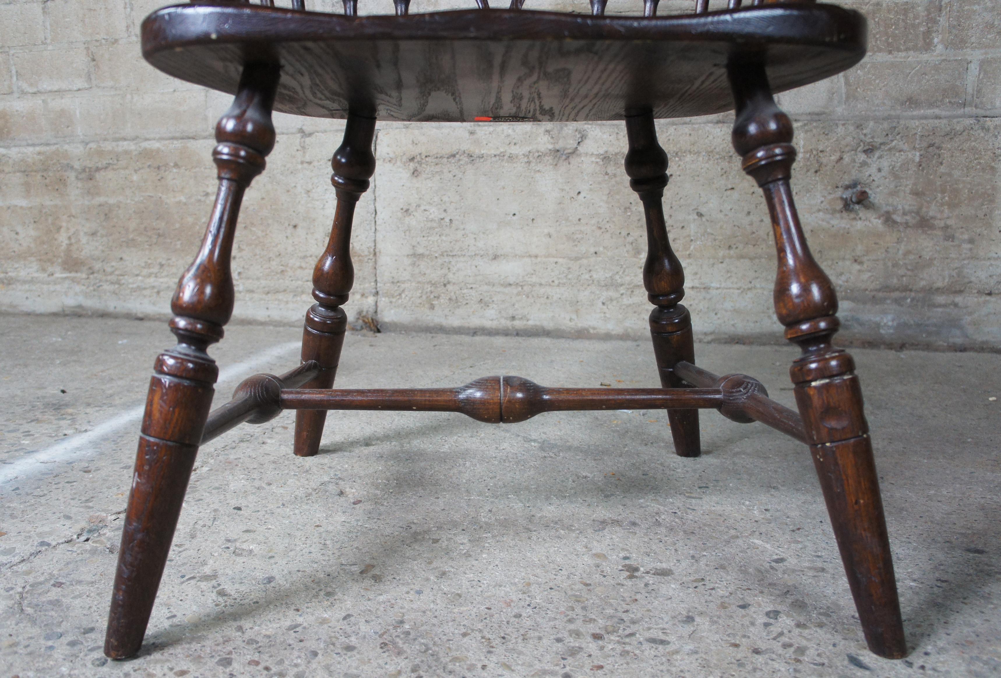 5 Colonial Cushman Stone House Collection English Windsor Oak Dining Chairs 4