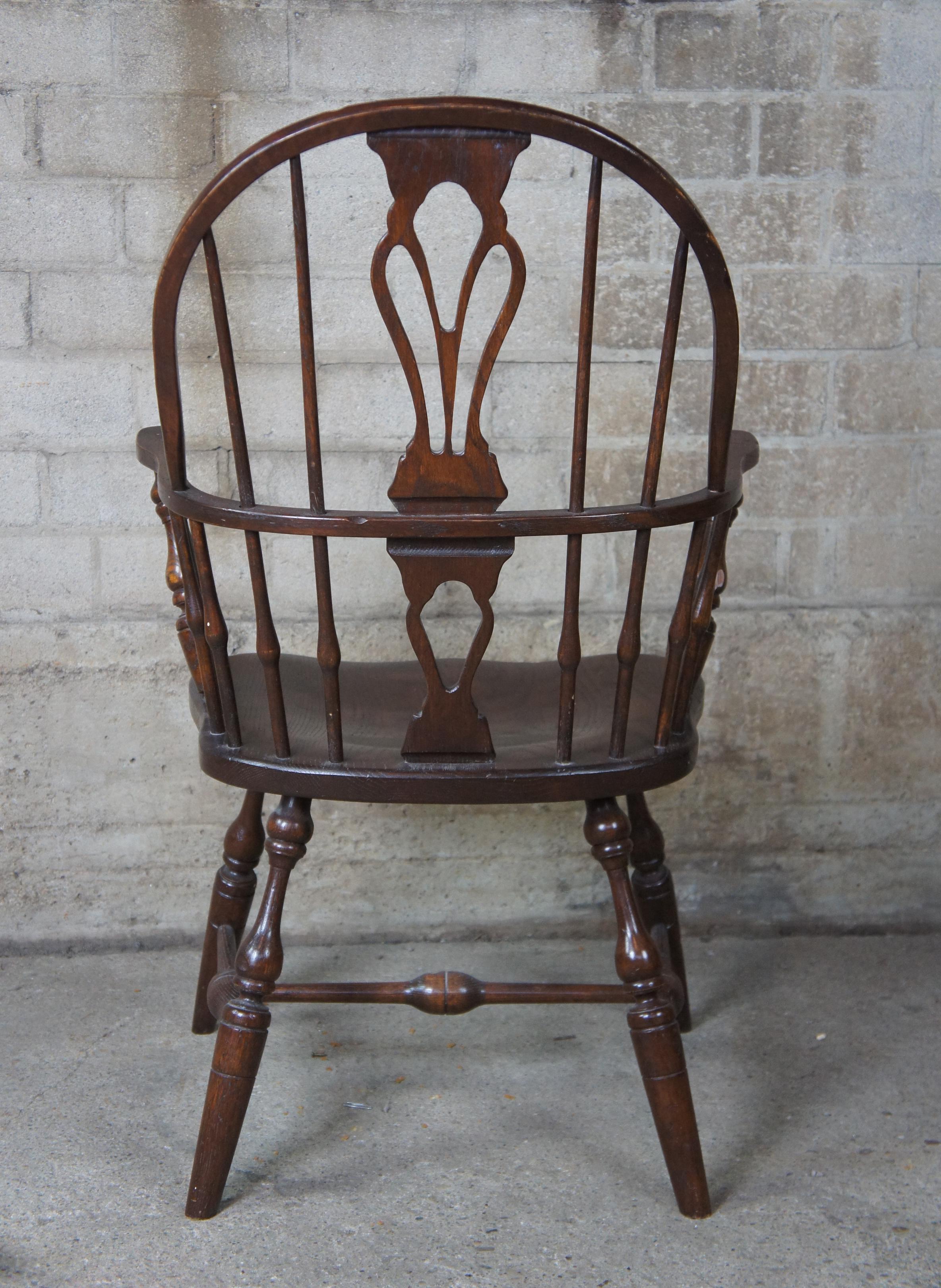 5 Colonial Cushman Stone House Collection English Windsor Oak Dining Chairs 1
