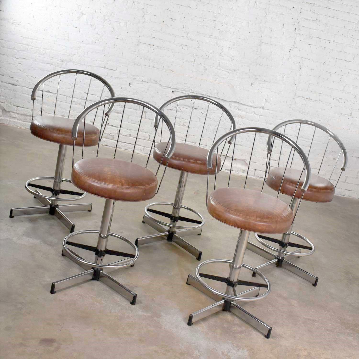 vintage chrome bar stools