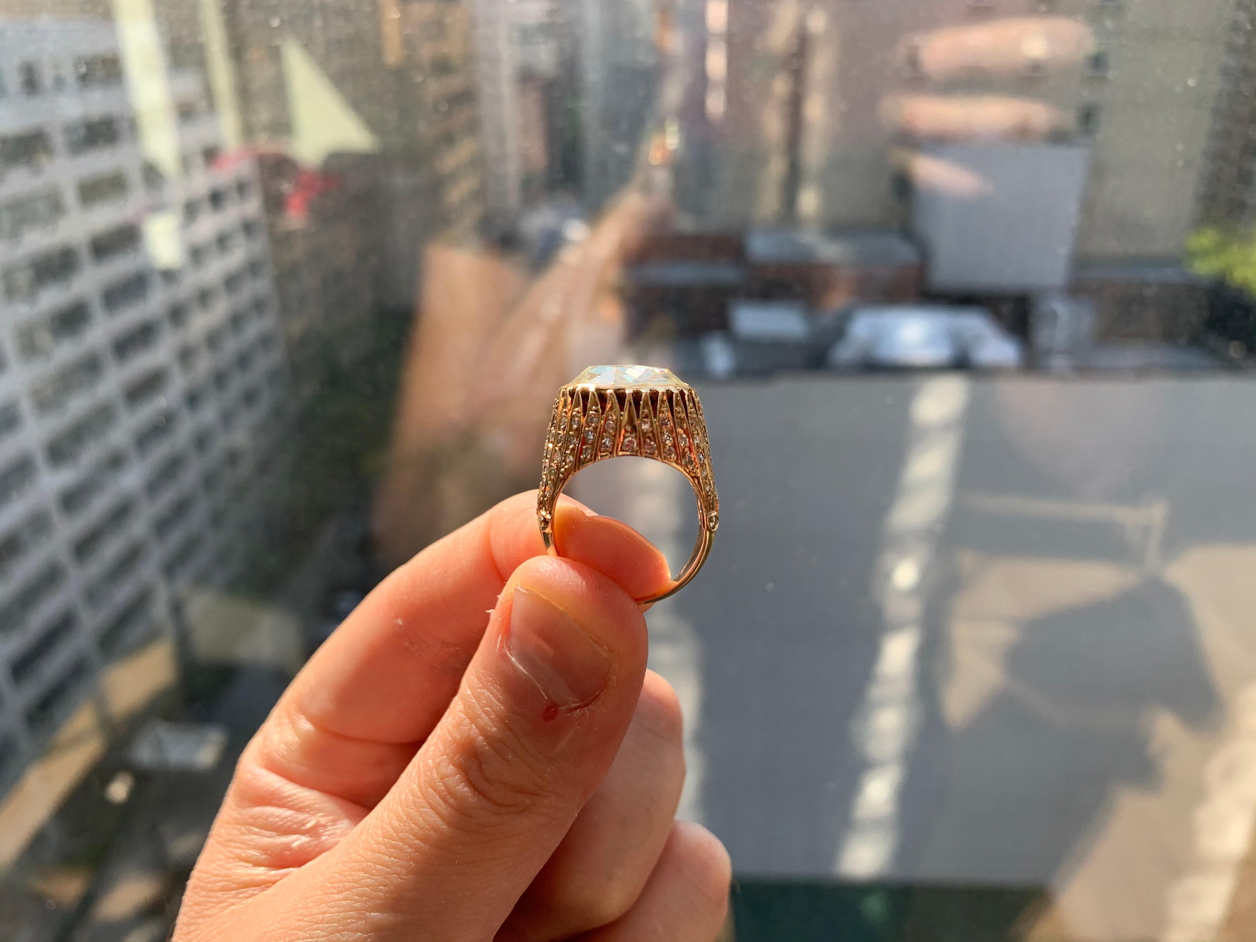 Antique Rose Cut Diamond Ring

Center Diamond weighs over 5 ct

14 Karat Gold

Sizable to any ring size