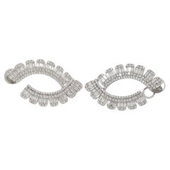 5 Carat White Diamonds Hoop Earrings